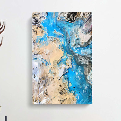 Day Of Blues In Abstract - Wrapped Canvas Print