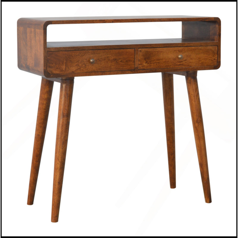 Console courbée courbée en bois massif, Châtaigne