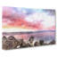 Pink Sunset Over The Ocean - Wrapped Canvas Print-56631639