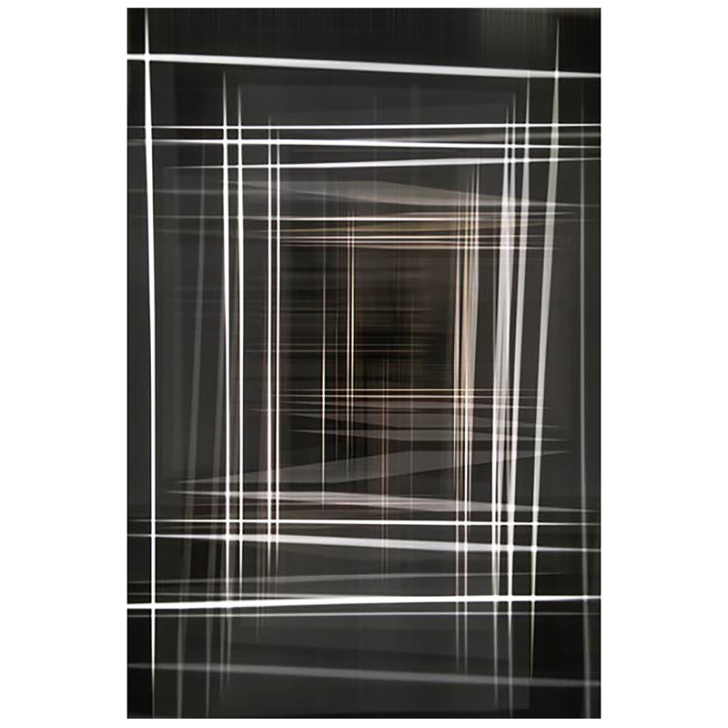 Parallel Reality II, 45" H x 30" W, Framed Print, Black Frame Silver Facing