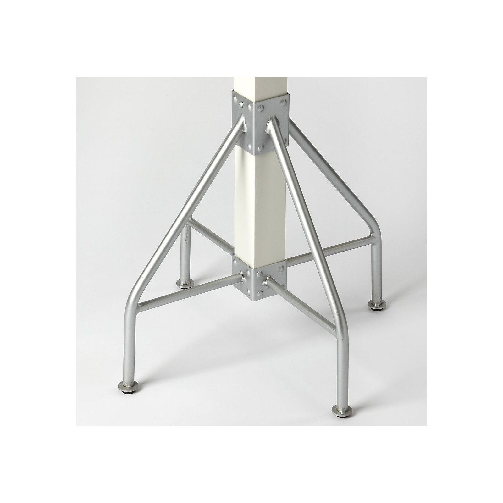 Donan 8 - Hooks Freestanding Coat Rack, White/Silver