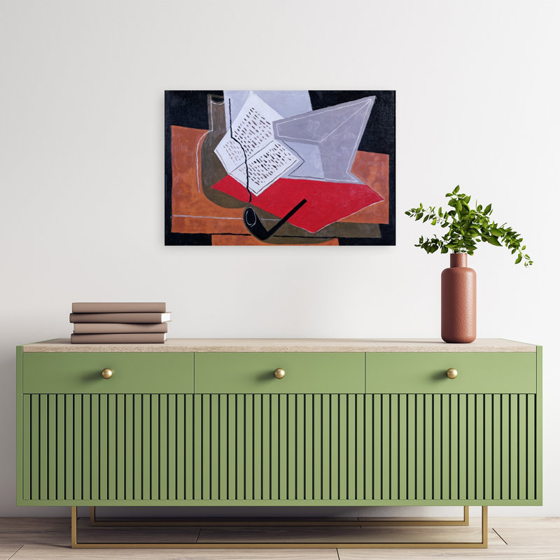 Bol et livre - Impression d'art mural contemporain abstrait, 16" H x 24" W