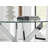 Tierra Chrome Metal and Glass Round Dining Table Set with 4 Faux Leather Upholstered Dining Chairs-576602939-589478115