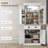 71" Tall Kitchen Cabinet With Motion Sensor By - 6 Door Shelves, Drawer, 4 Adjustable Shelves White For Magnificent Living, Dining Arrangements Spacious Room Storage