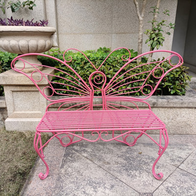Banc de jardin en forme de papillon en métal