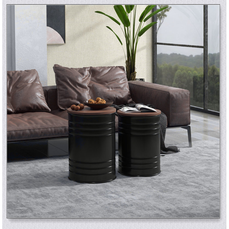 Nesting Storage Ottomans Set of 2 with Lids, Hidden Space