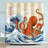 Funny Ocean Octopus Shower Curtian for Bathroom Waterproof Fabric Bath Curtain Sets with Hooks 72''×72''