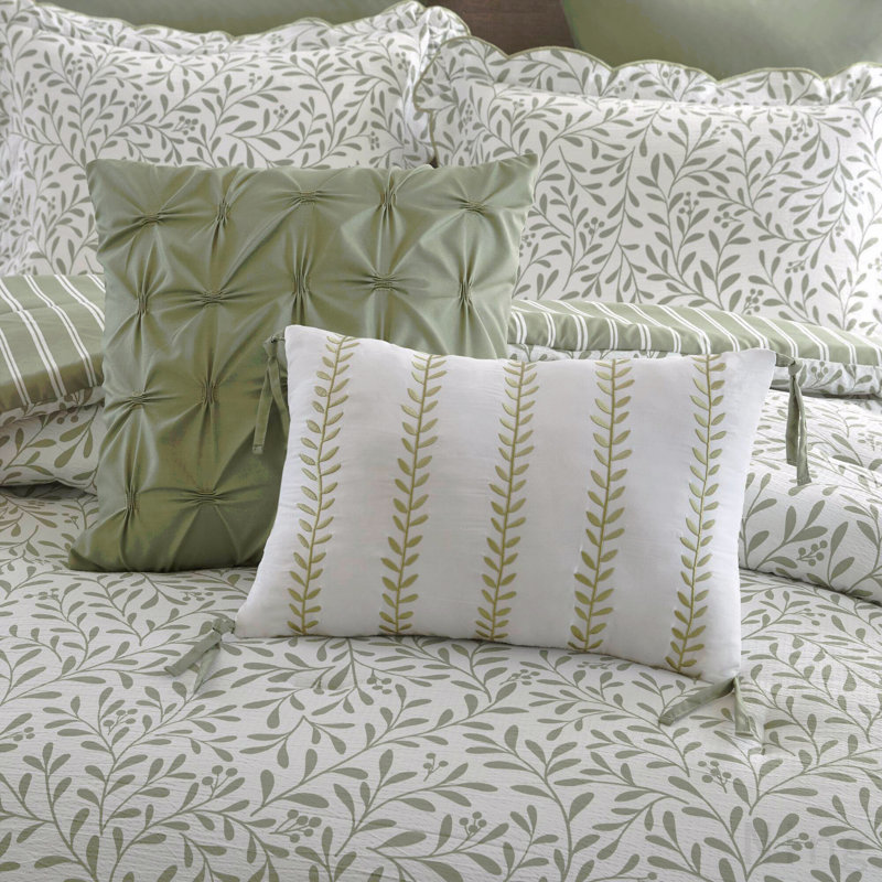 5- Piece Queen Print Comforter Set, Queen Comforter + 5 Additional Pieces, Green