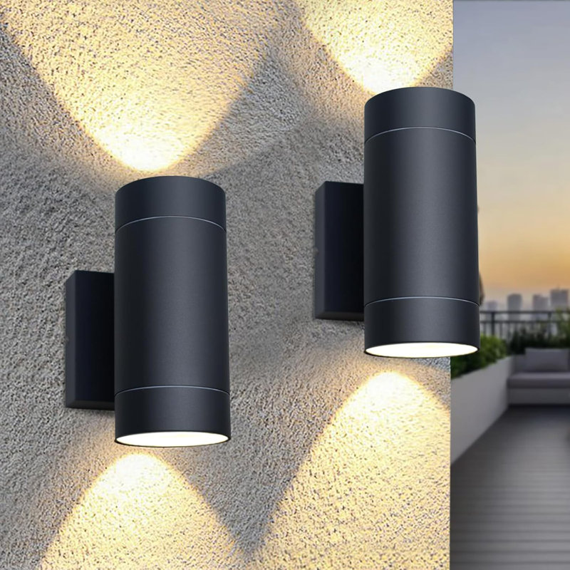 Outdoor Sconce, White, 14cm H x 12cm W x 6.6cm D