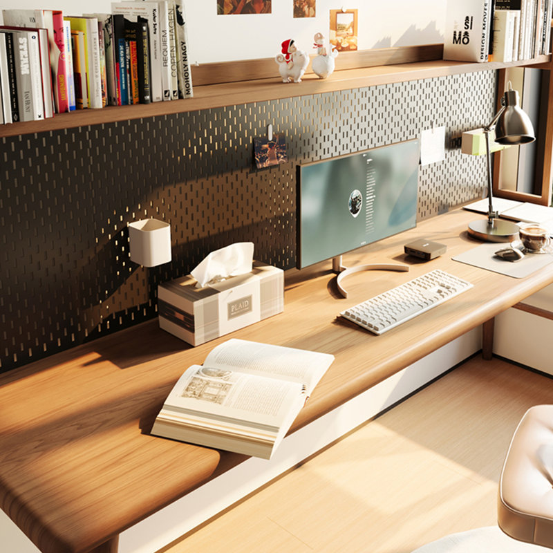 Bureau noyer + bois massif rectangulaire noir + fer, H 61,02 po x l 70,87 po x P 23,62 po
