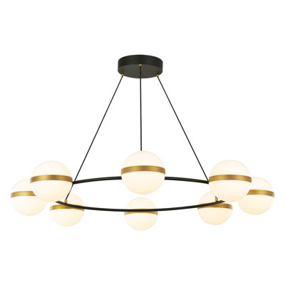 Tagliato 8 - Light Steel Dimmable LED Round Chandelier