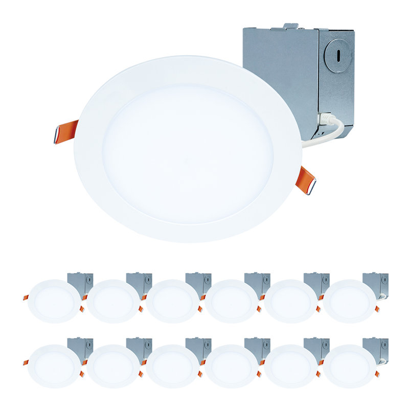 12-Pack White Aluminum Ultra-Thin LED Recessed Ceiling Lights