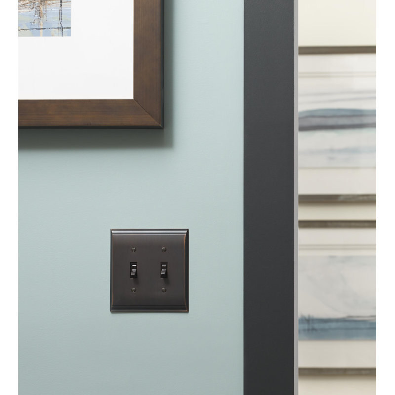 Candler 2-Gang Toggle Light Switch Wall Plate, Oil Rubbed Bronze