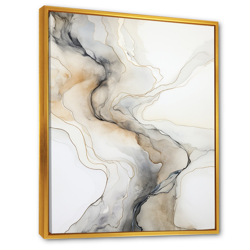 Impression sur toile Rivers Dreams Dreams I, Cadre flottant doré, H 20 po x l 12 po x P 1 po