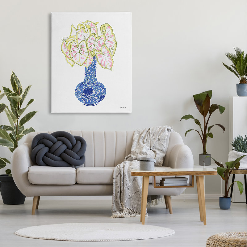 Vase à col haut chinois en gingembre, californien, giclée, art texturé par Stellar Design Studio, Toile tendue