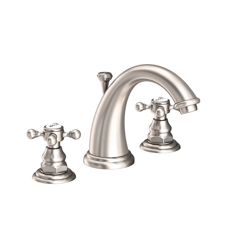 Alveston Widespread Bathroom Faucet with Drain Assembly, Satin Nickel