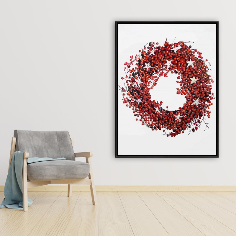 Couronne de baies rouges, reproduction sur toile