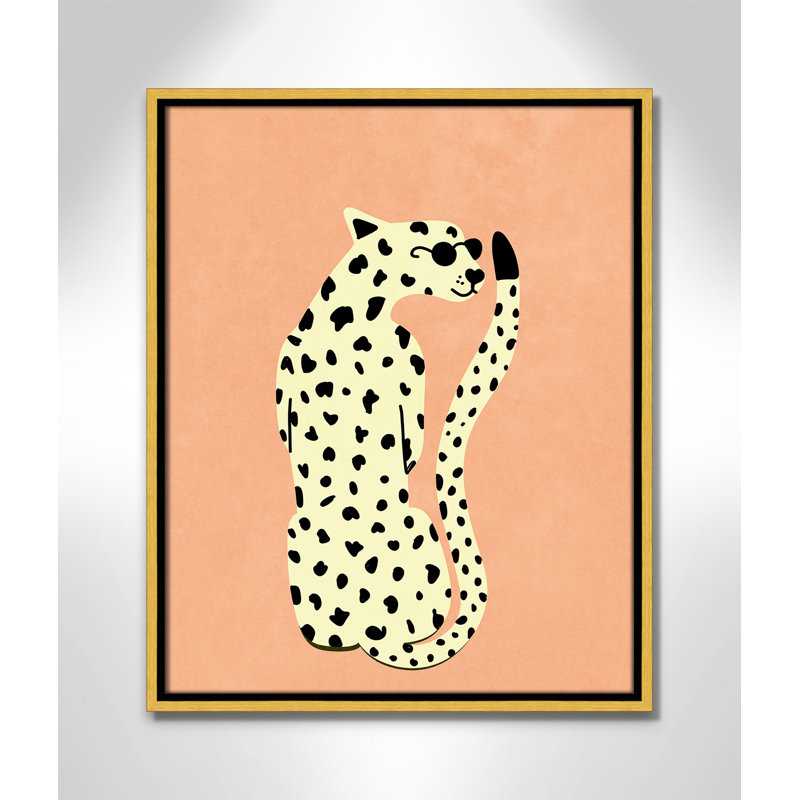 Motif de guépard «Cool» par Oltmanns, 17.5'' W x 21.5'' H, Framed Canvas, Gold Floater