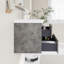 Armoire de salle de bain murale simple de couleur gris pierre 36 po | Bassin en résine intégré | Tiroirs à double couche | Rail silencieux à fermeture en douceur-231299956