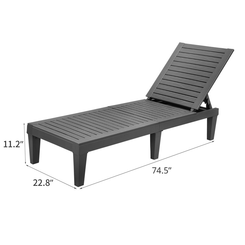 Elainea Outdoor Chaise Lounge, Gray