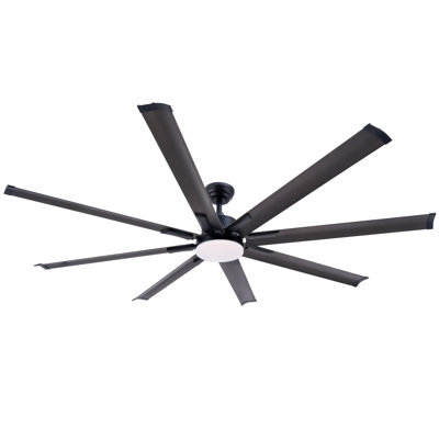 72" 6 - Blade Aluminum LED Ceiling Fan with Dimmable Light and Remote