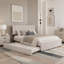Lit plateforme tapissier grand avec lit gigogne simple Teddy-131456680-131456684