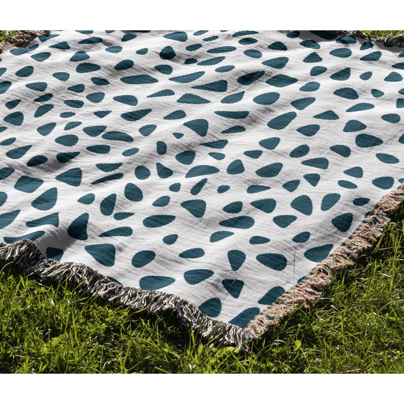 Jeté en coton Kambili, Bleu sarcelle, 60 po x 80 po