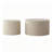 Beige Nesting Coffee Table Set of 2 Modern Drum Side Table End Table Wave Stripe Round Coffee Table for Living Room