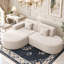 236cm Boneless Flannel Fabric Corner Sofa, L-Shaped Corduroy Sofa, No Assembly-1901827607