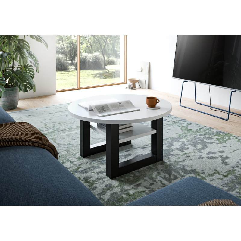Albrian Coffee Table With Storage Space, White