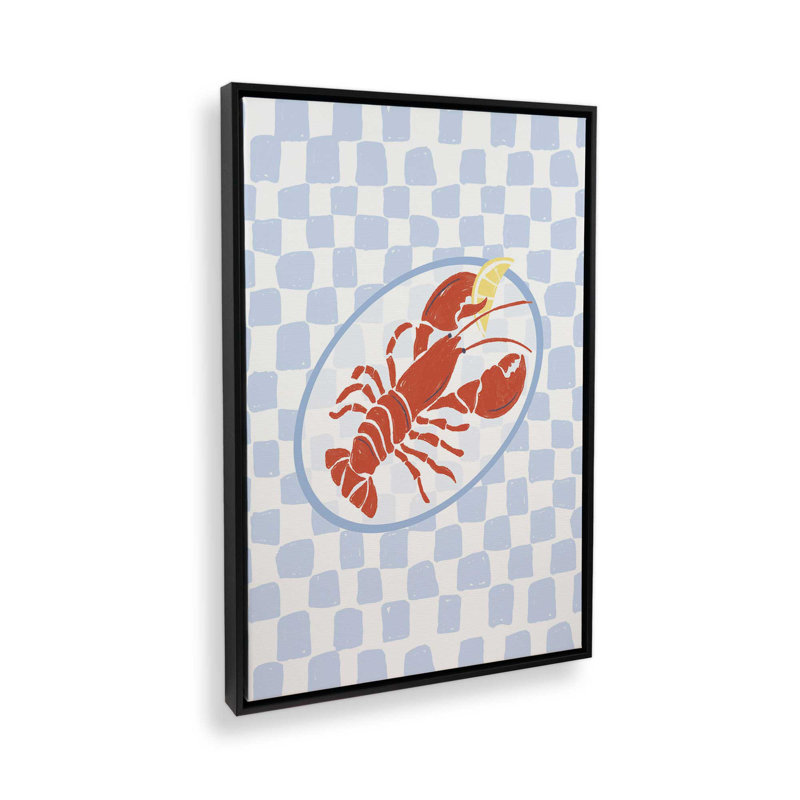 «Fresh Lobster I» par Garima Dhawan, reproduction d'art, Noir, Cadre flottant, H 16 po x l 12 po