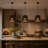 1 - Light 10" Rustic Modern Dimmable Drum Chandelier with Openwork Forest Silhouette Shade