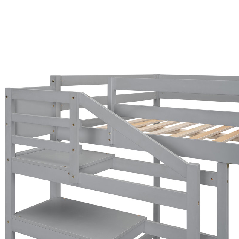 Lit mezzanine double Colhaven Kids, gris