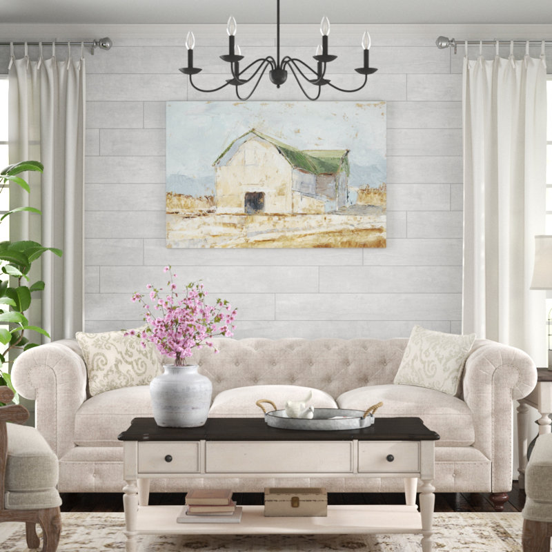 «Whitewashed Barn IV», reproduction d'art sur toile tendue, H 32 po x l 48 po