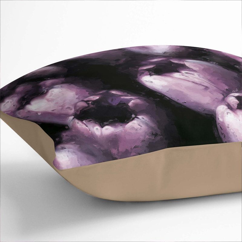 Floral Square Throw Cushion, Stone, 40cm H x 40cm W x 15cm D