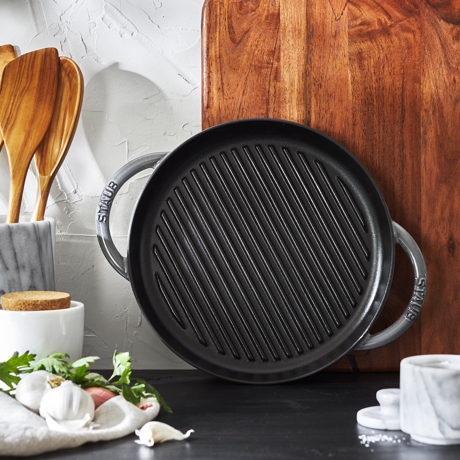 Cast Iron 10" Pure Grill Pan, Graphite Gray