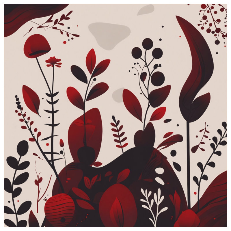 Tapisserie florale - Décoration murale nature, H 50 po x l 60 po avec 4 œillets