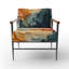 Biomorphisme Formes Organiques VI - Fauteuil moderne recouvert de velours, fauteuil d'appoint artistique biomorphique-1223303459