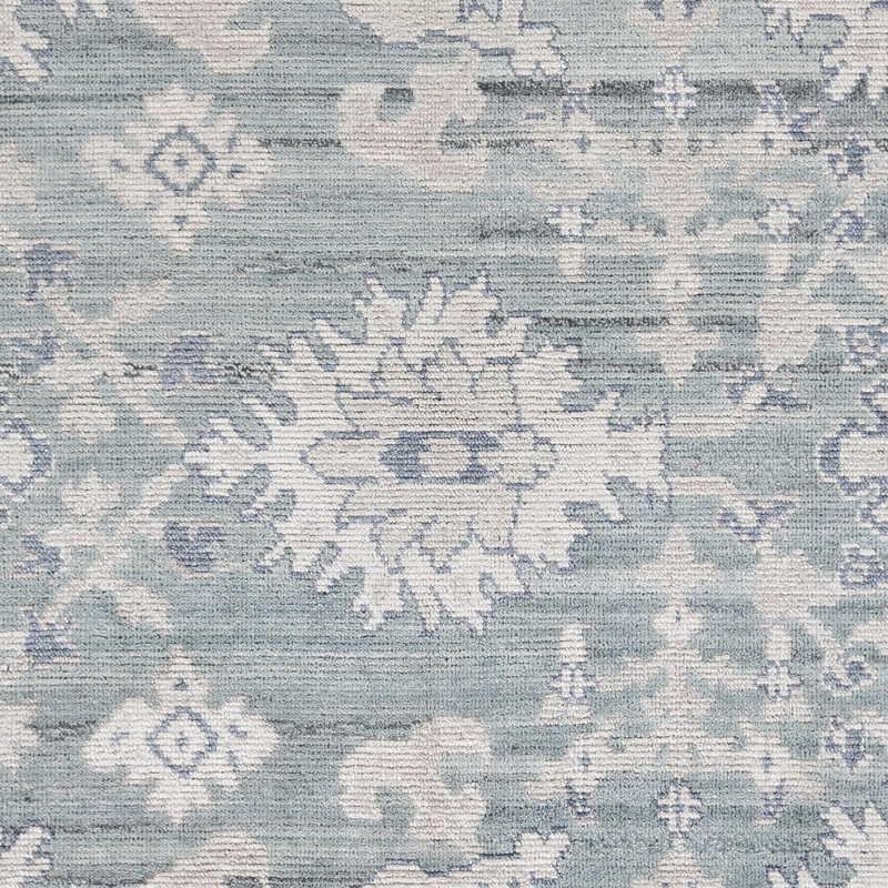 Tapis à motif floral ivoire noué à la main Jordan, Rectangle 8 pi 10 po x 12 pi