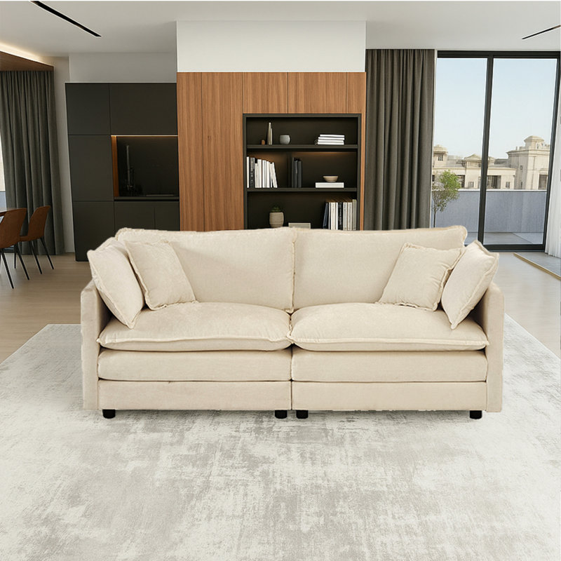 Causeuse en chenille 76,5 po, Beige