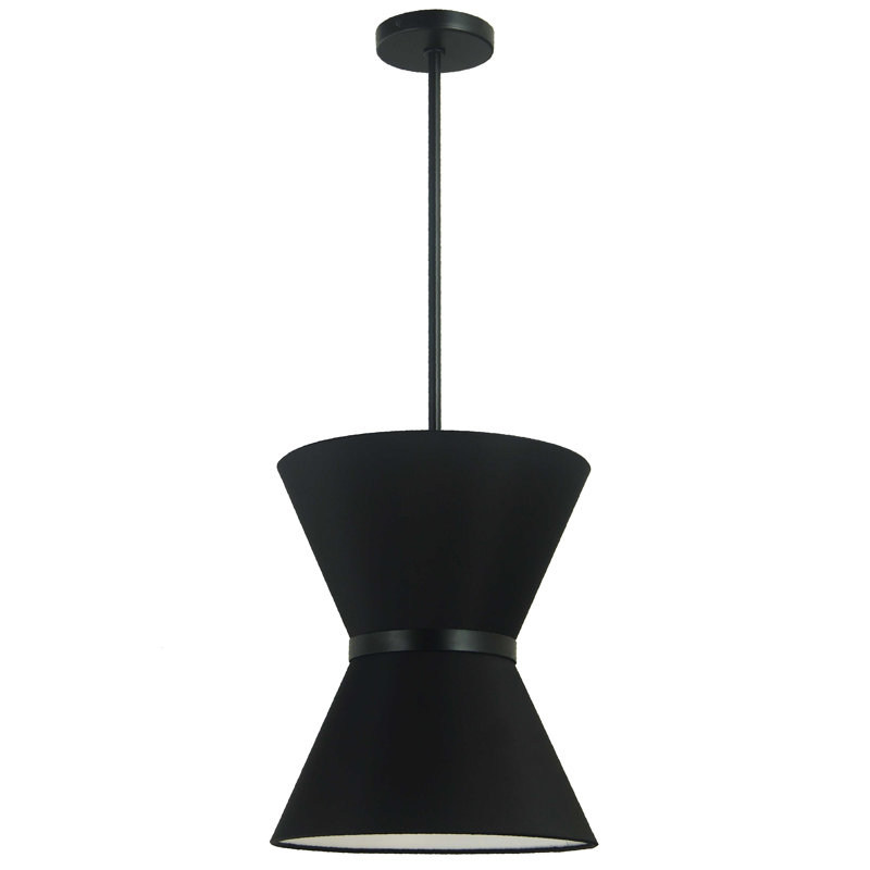 1 - Light Shaded Pendant, Black, Black/Gold