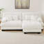 Canapé modulaire en L avec repose-pieds en L avec repose-pieds, canapé en chenille 2 places pour le salon, comprend 2 coussins lombaires et 2 coussins décoratifs, accoudoirs rembourrés-881620790