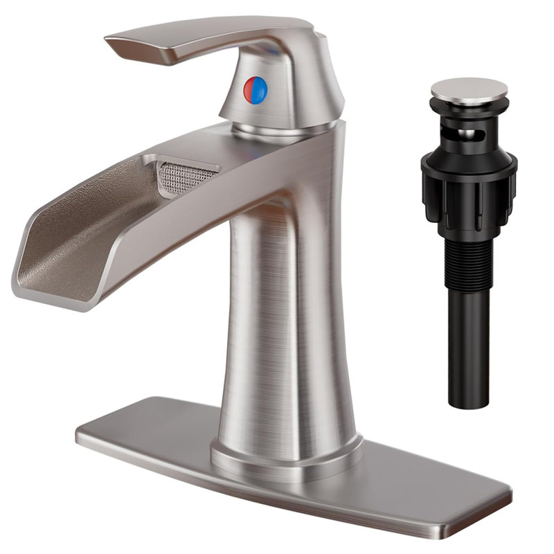 Robinet de salle de bain Waterfall, Nickel brossé