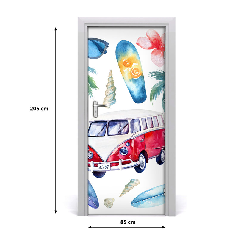 Set Surfers Door Decal, 205cm H x 85cm W