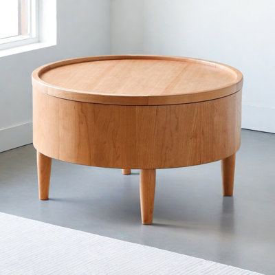 Table basse ronde moderne avec design rotatif
