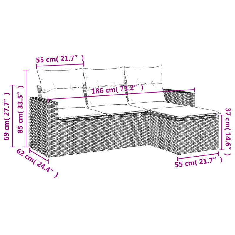 Ensemble de canapé de jardin Vidaxl beige