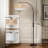 75" Arched Floor Lamp With Rattan Shade And Remote Control