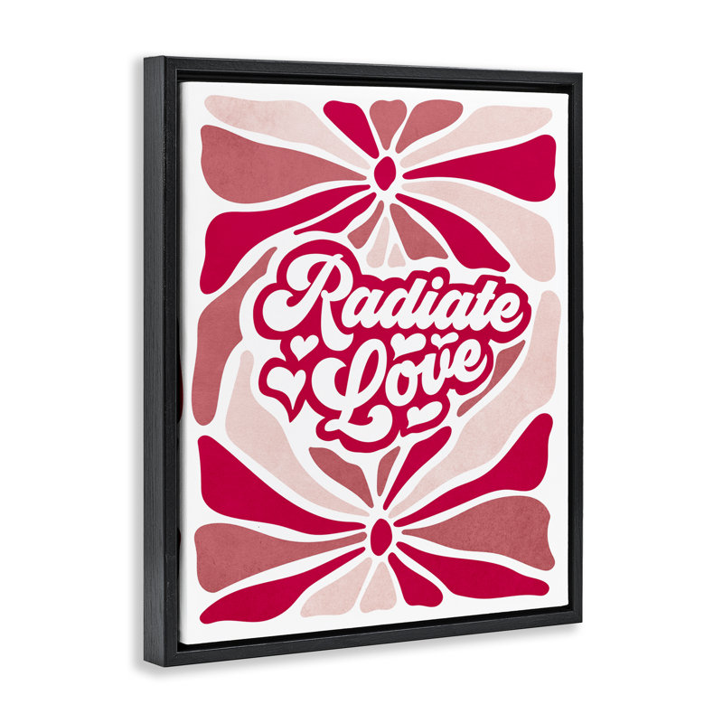 Motif radieux et radieux, Cadre flottant noir de jais, H 21 po x l 17 po