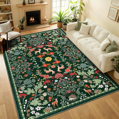 Tapis multicolore vert Woodland
