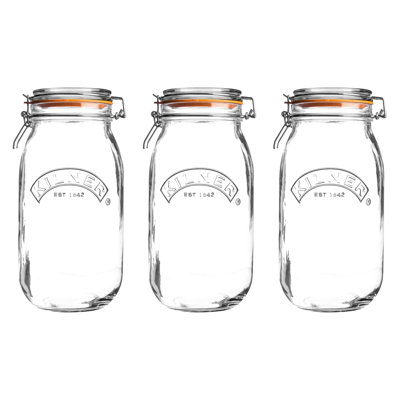 Ensemble de 3 pots ronds à pince 68 oz